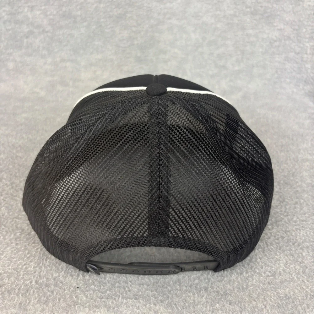 Fox Racing Hat Mens OSFA Black‎ Mesh Snapback Trucker Cap White Piping Logo